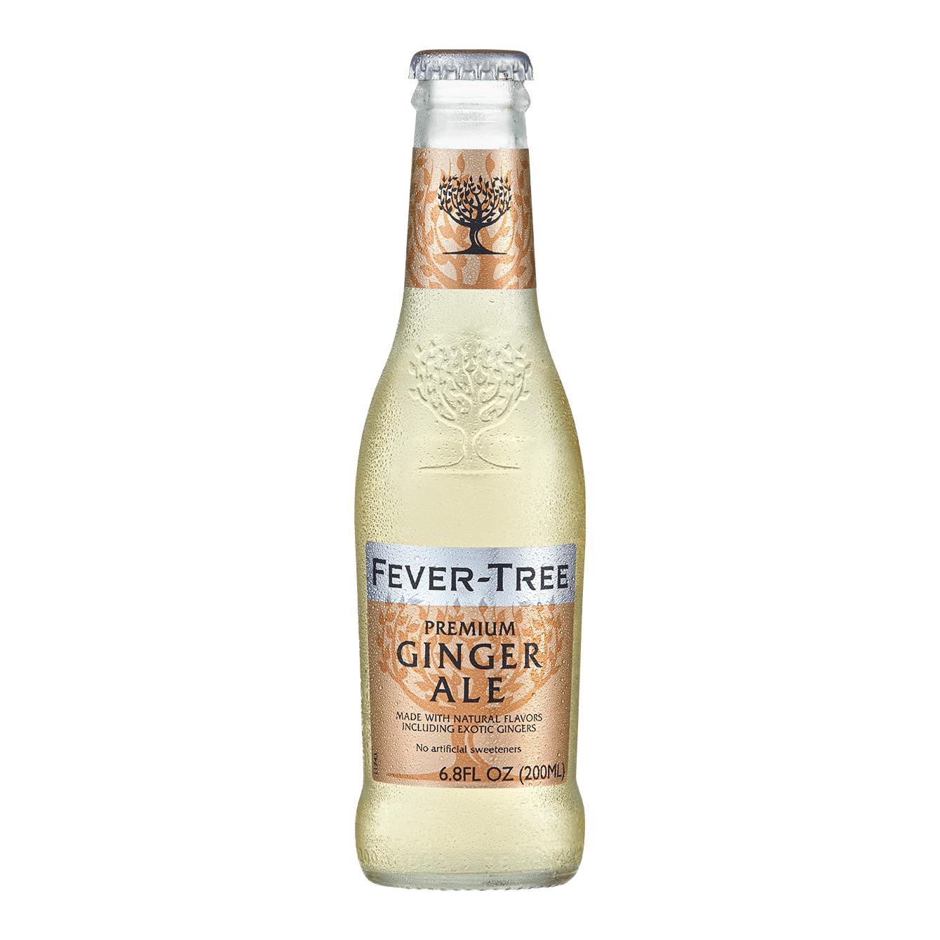 Fever-Tree Premium Ginger Ale 200ml glass bottle with a gold tree logo and label.