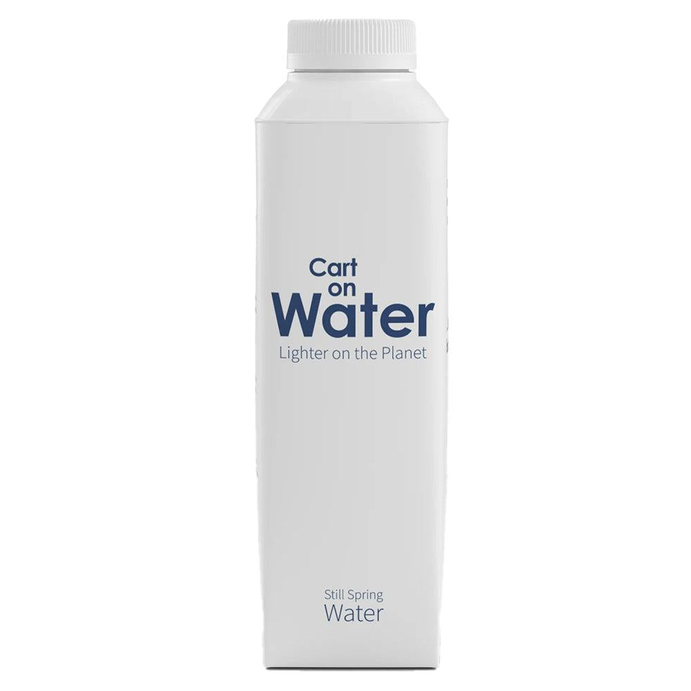 White Carton Water carton with blue "Carton Water" logo and "Still Spring Water" text.