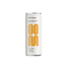 White OOM Focus 250ml can with large orange "OOM" logo and text "lightly sparkling yuzu, ginger & turmeric".
