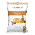 Mr Filbert's Chorizo & Cider potato chips bag with sliced chorizo, potatoes, cider, and apple.