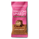 Pink Mallow & Marsh Ultimate S'more bar packaging with a café mocha marshmallow, biscuit, and chocolate drizzle.
