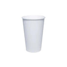 16oz white PE single wall paper cup, 400ml, for hot and cold liquids.