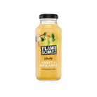 Flawsome! Sweet & Sour Apple cold-pressed juice in a clear glass bottle with a black cap.