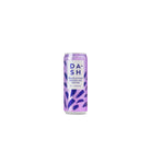 DASH Sparkling Blackcurrant water can, purple with white logo and water droplets.