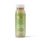 PRESS Raw Cold-Pressed Apple Juice in a clear 250ml bottle with a green label and white cap.