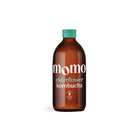 MOMO Elderflower Kombucha in a brown glass bottle with a teal cap and white label.