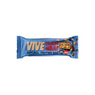 VIVE Crunchy Hazelnut natural protein bar in blue packaging, with a visible cross-section of the bar.