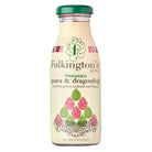 Folkington's Pressed Guava & Dragonfruit Juice bottle with green cap and fruit illustration.