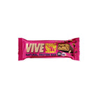 VIVE Peanut Butter Jelly protein bar in a vibrant pink wrapper with product details.