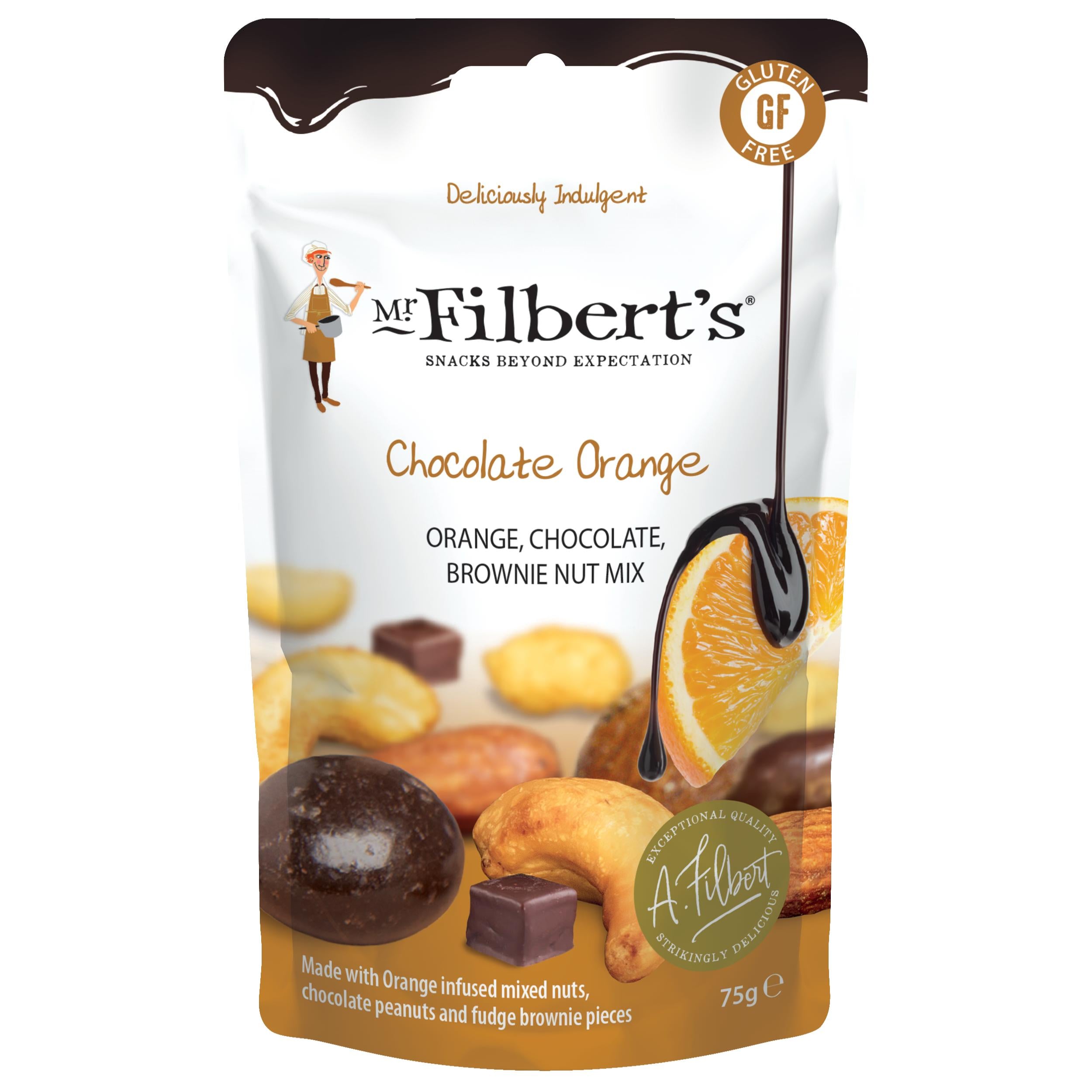 BRIESTA ブリエスタ AmericanSky NUTS Mr Filbert's - Chocolate Orange Nut Mix 15 x 75g | Mr. Lemonade