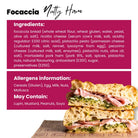 Focaccia Nutty Ham sandwich with mortadella, pistachio pesto, and ricotta cheese.