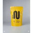 Bright yellow Nemi Tea stand-up pouch with black logo and text for Organic Lemongrass & Ginger 200 Teabags.