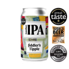 Silver Jiddler's Tipple IPA 3.8% can with colorful abstract label and award badges.