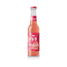 Fritz-spritz Organic Rhubarb Spritz in a clear 330ml glass bottle with a red cap and pink label.