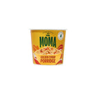 Moma Golden Syrup Porridge pot, yellow with a bowl of oats, "Gluten Free" seal, and red accents.