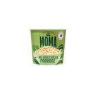 Moma Plain No Added Sugar Porridge pot with green label, "Gluten Free" seal, and creamy oats.