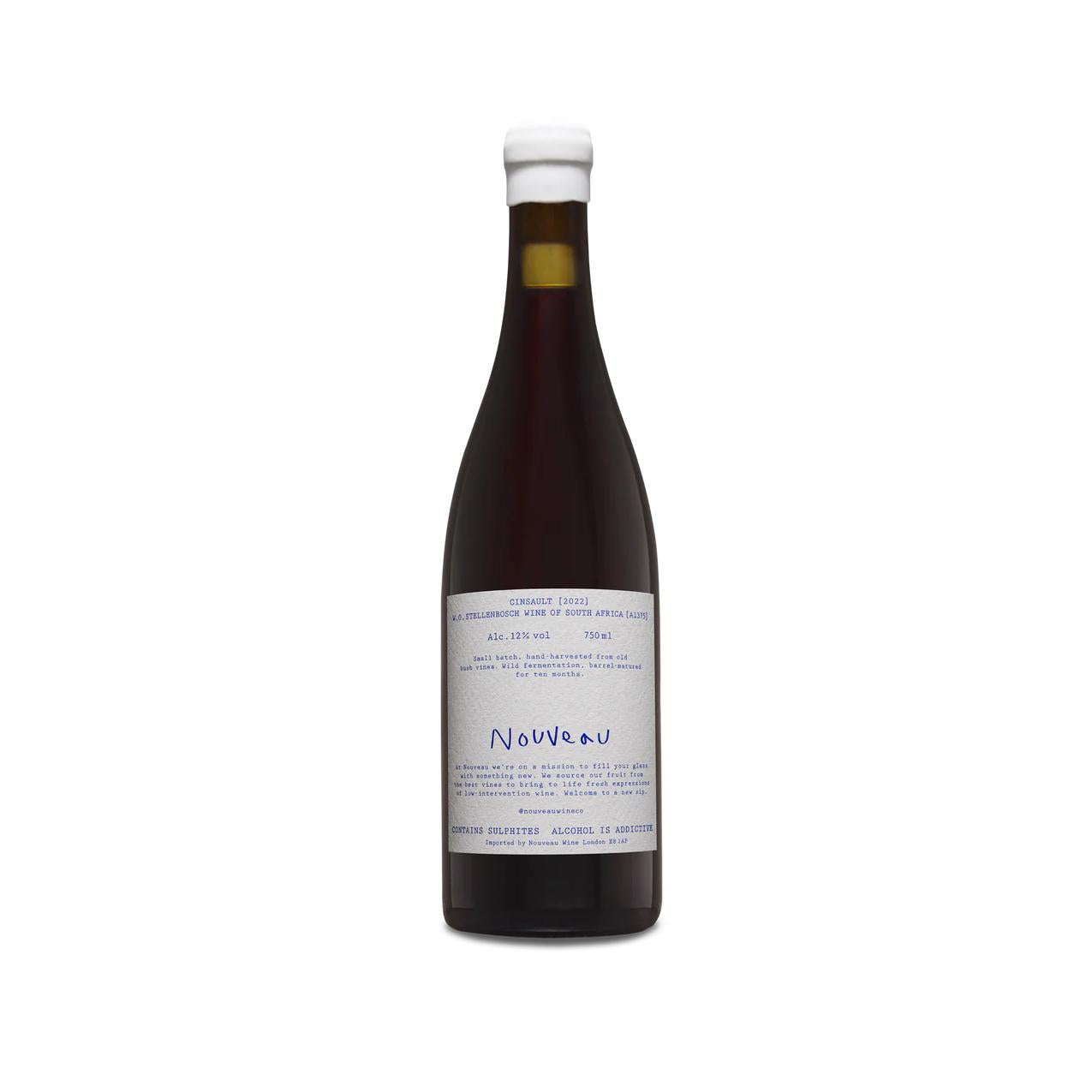 New Theory Wines Nouveau Cinsault 750ml bottle with a white cap and minimalist label.