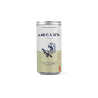 Pentire Margarita non-alcoholic pre-mixed cocktail can, white and pale green with blue wave design.