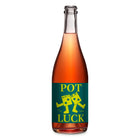 New Theory Wines Pot Luck Pinotage Pet Nat, 750ml bottle with a green label featuring yellow dice characters.