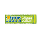 Tony's Chocolonely Dark Almond Sea Salt 51% chocolate bar in bright green wrapper with blue and white logo.