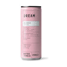 Pink WaterJunkie DREAM Reishi botanical drink can, 250ml, with condensation.