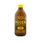 Yugen Kombucha Ginger Lemon Bio in a brown glass bottle with a yellow cap and label.