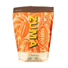 Zuma White Hot Chocolate 1kg pouch with cocoa pod illustrations and a resealable zipper.