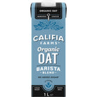 Califia Farms Organic Oat Barista Blend 1L carton with blue and black label, white cap.