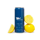 Marna Lemon Iced Tea 330ml blue can with whole and sliced lemons.