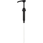 Black Sweetbird 1L syrup pump with a long clear tube, designed for portion control.